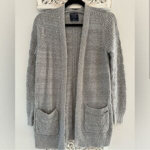❤️ Open Front Textured Knit Relaxed Fit Pockets Cardigan Sweater